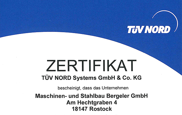 Zertifikat als Schweißbetrieb nach DIN EN ISO 3834-2